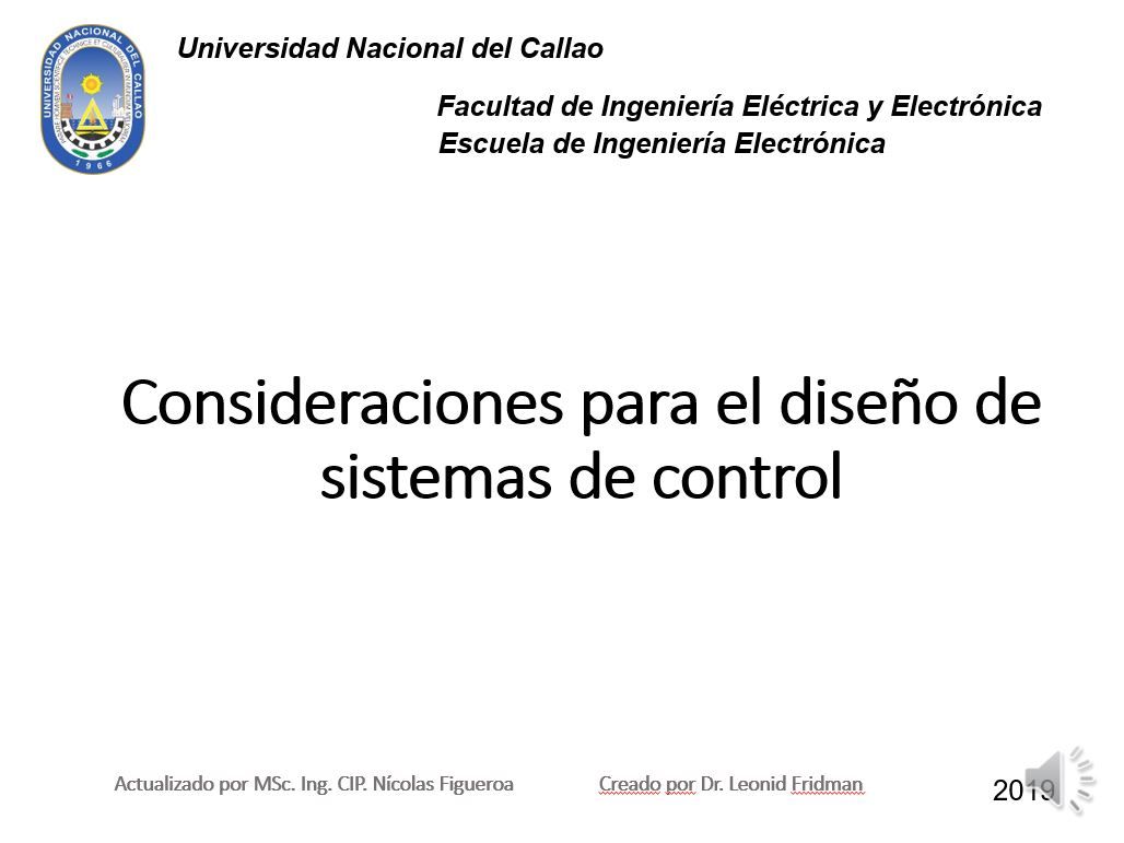 Consideraciones para el diseño de sistemas de control